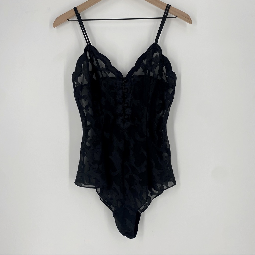 Victoria’s Secret Vintage Black Lace Teddy Romper